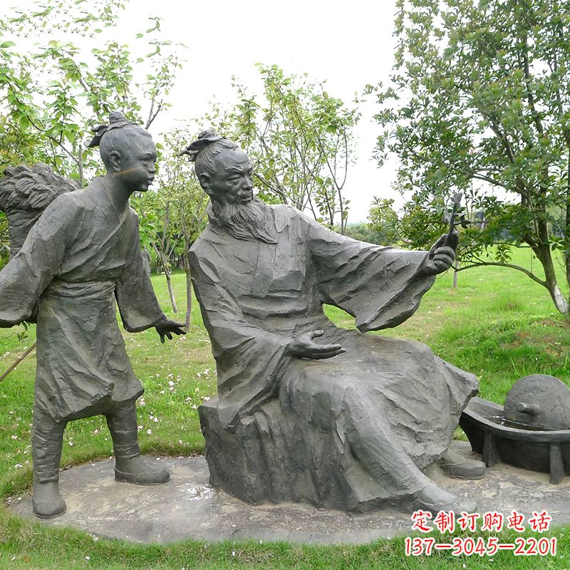 泸州八大山人情景雕塑-中国明末清初知名画家朱耷公园情景小品