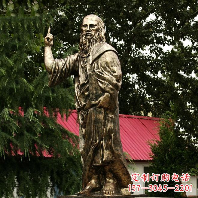 泸州柏拉图玻璃钢仿铜雕像-世界名人古希腊著名哲学家雕塑