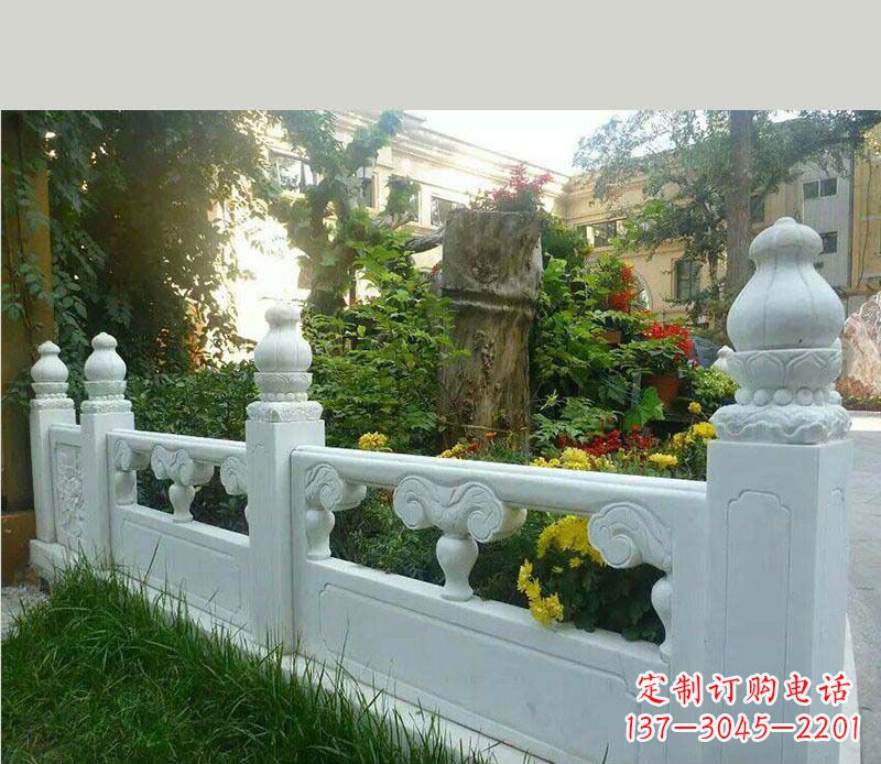 泸州别墅汉白玉栏板景观石雕