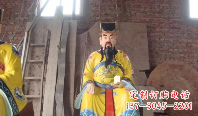 泸州玻璃钢彩绘文财神寺庙神像雕塑
