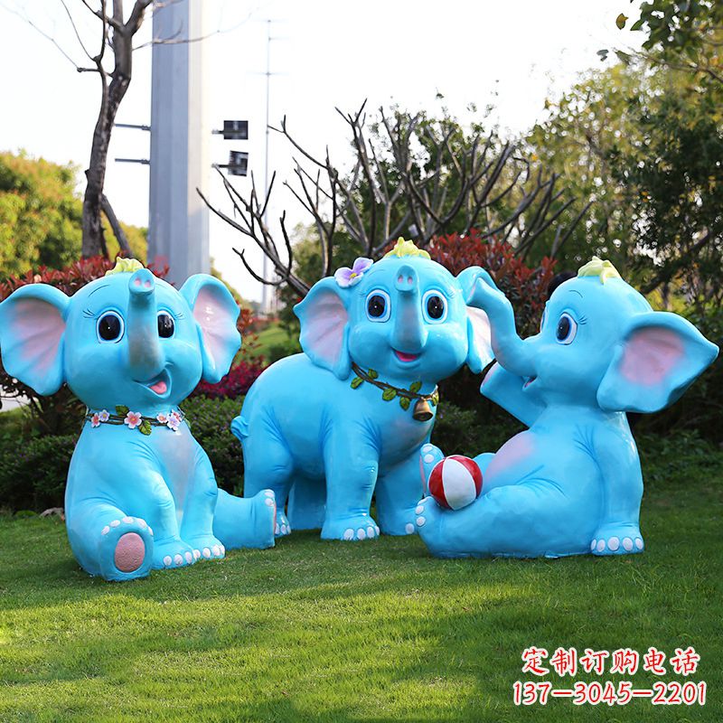 泸州玻璃钢大象雕塑精美的艺术品