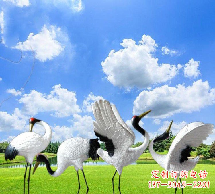 泸州玻璃钢丹顶鹤雕塑——一件艺术精品