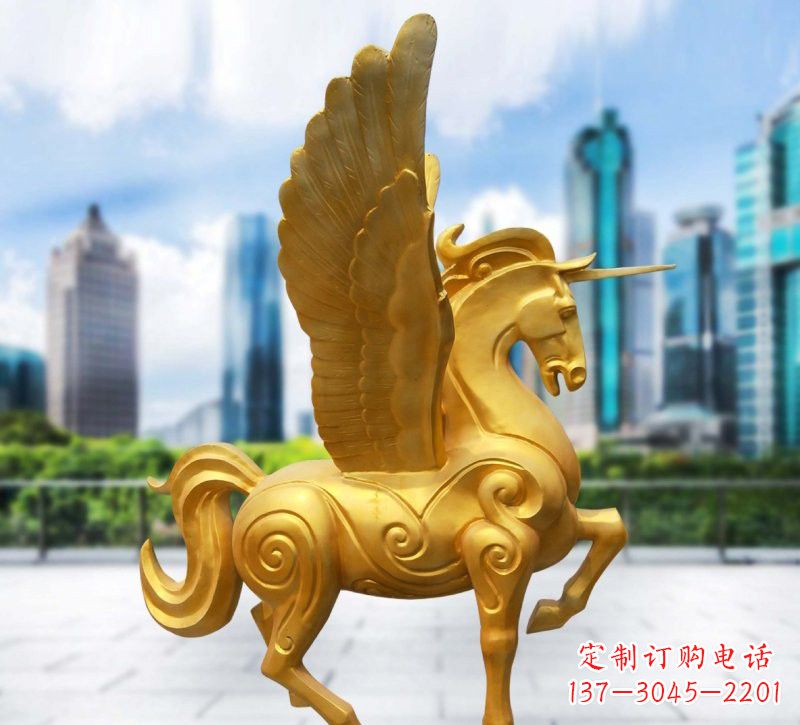 泸州玻璃钢仿铜独角兽雕塑精美雕塑艺术
