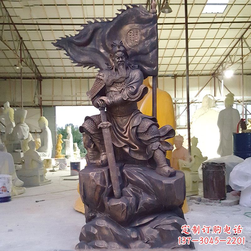 泸州玻璃钢仿铜关公雕塑传承中国传统文化