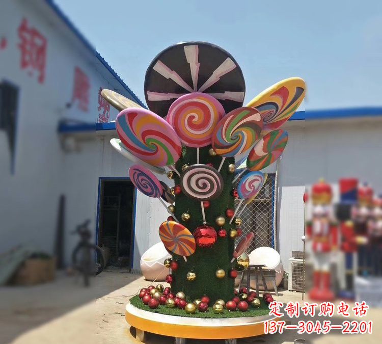 泸州玻璃钢制作的棒棒糖雕塑