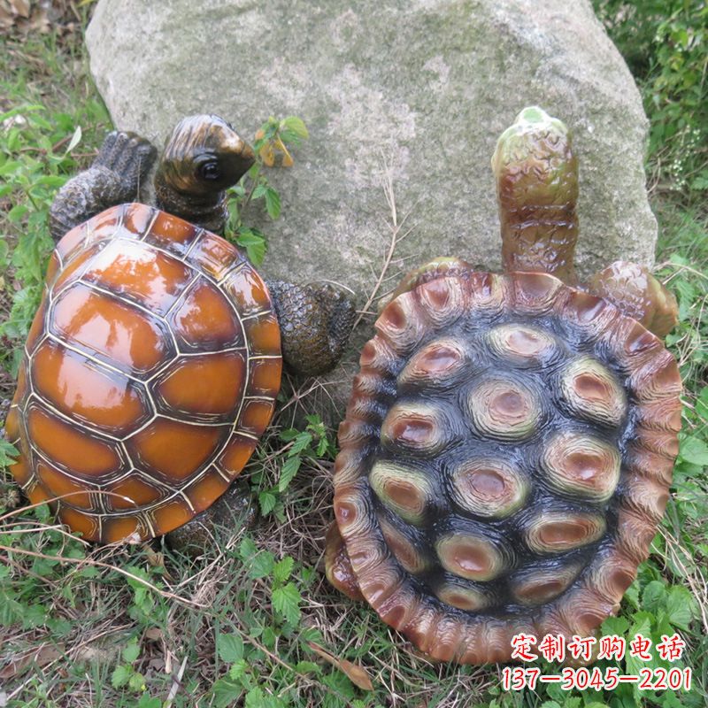 泸州玻璃钢海龟雕塑精致美观的园林装饰品