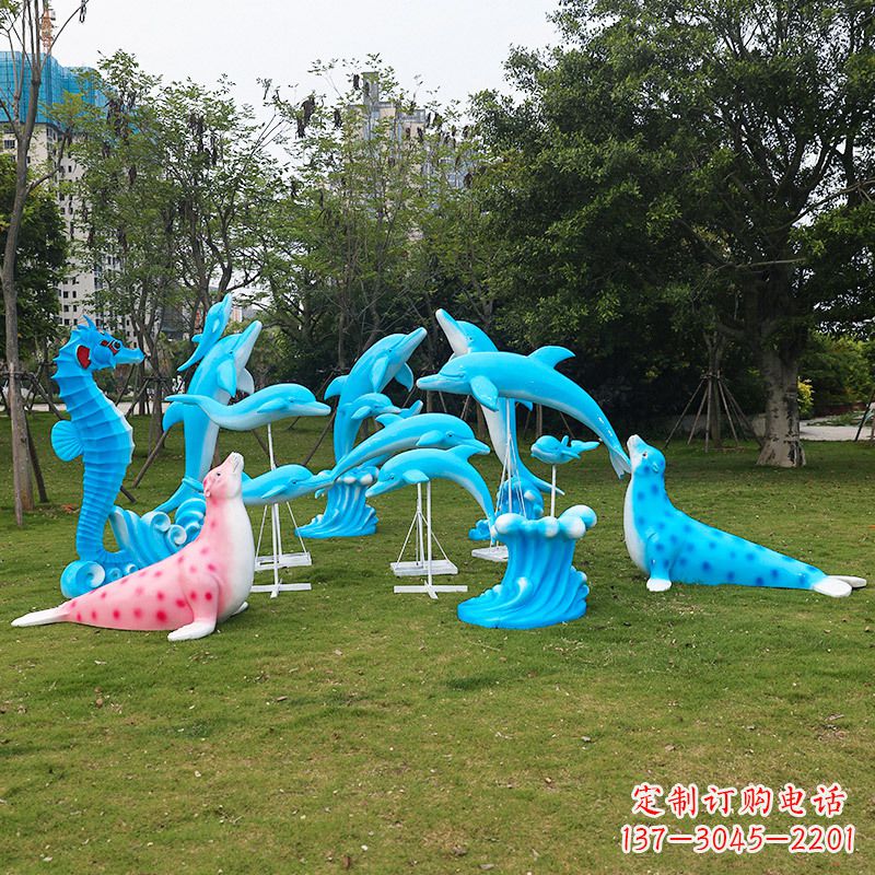 泸州玻璃钢海豚雕塑艺术的精美表现