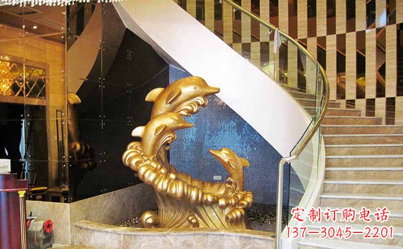 泸州玻璃钢海豚雕塑精美的艺术精品