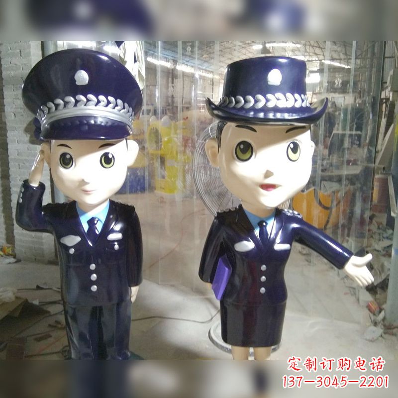 泸州玻璃钢警察雕塑表达警队宗旨