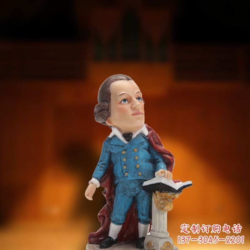 泸州玻璃钢艺术莫扎特雕塑