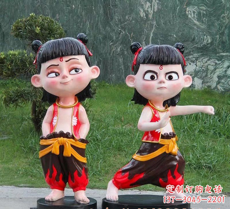 泸州哪吒玻璃钢卡通人物雕塑的象征