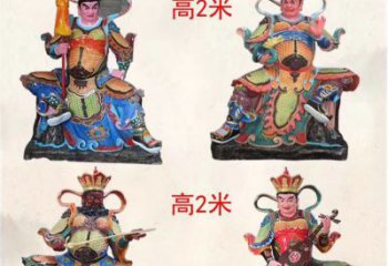 泸州玻璃钢彩绘四大天王雕塑宏伟壮观的艺术珍品