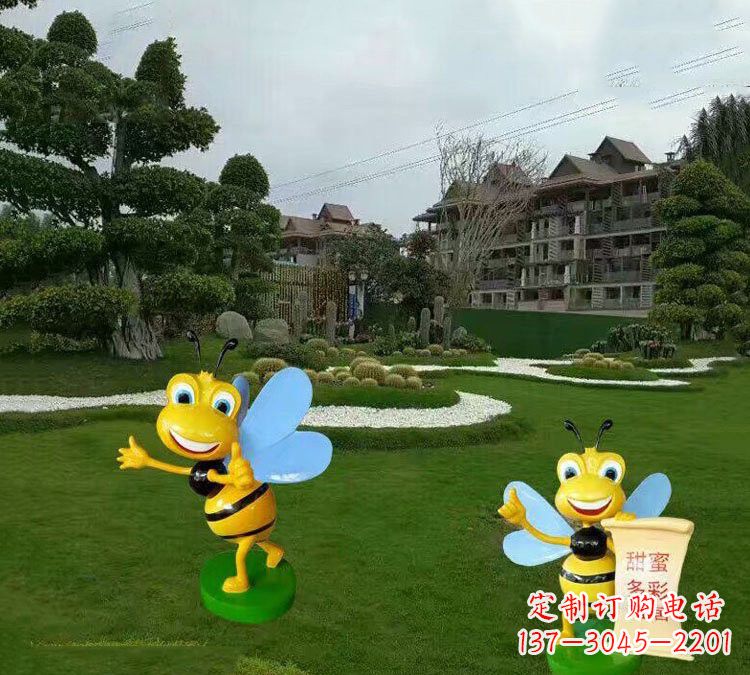 泸州精美的玻璃钢卡通小蜜蜂雕塑