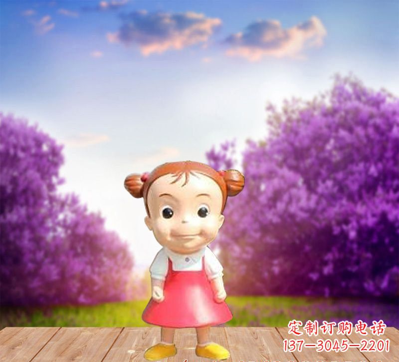 泸州精美玻璃钢卡通小女孩雕塑