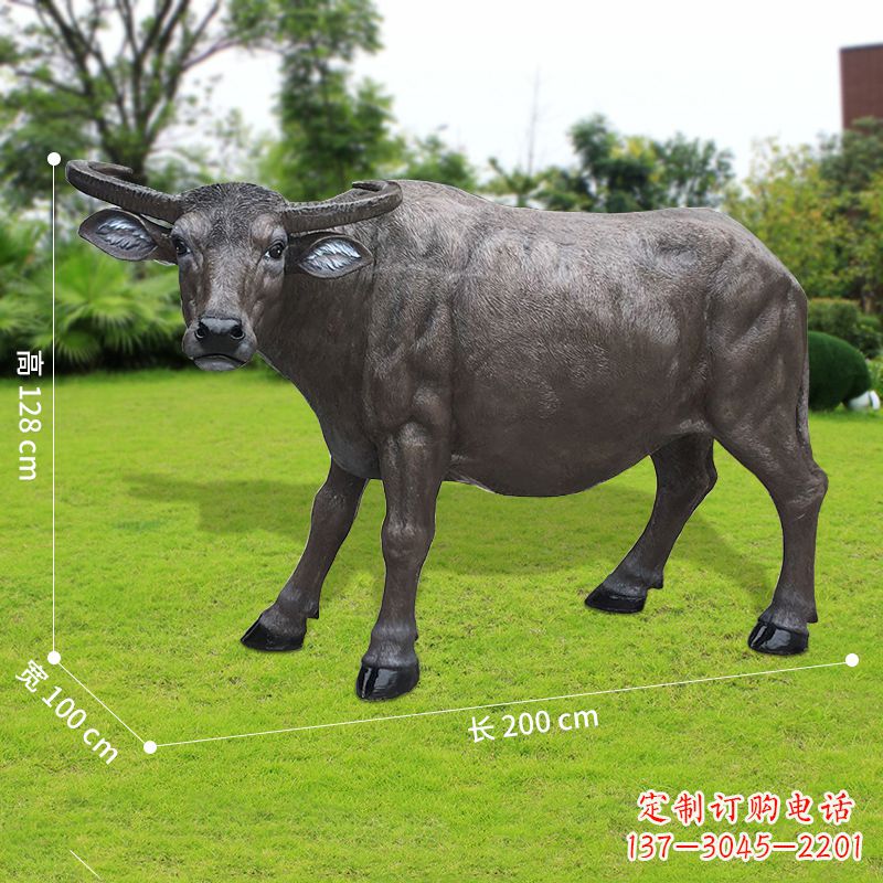 泸州玻璃钢水牛雕塑