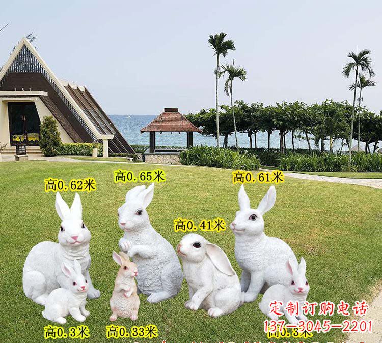 泸州玻璃钢兔子雕塑精致的艺术之作