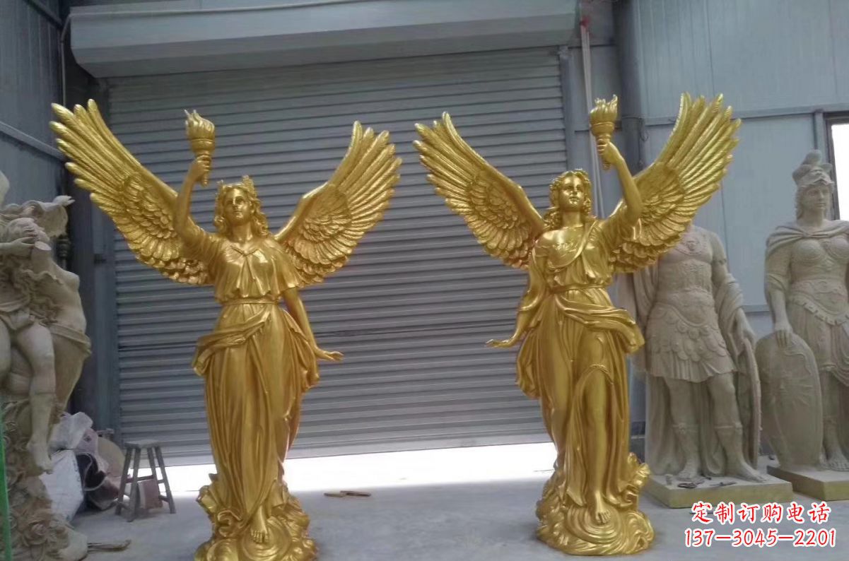 泸州玻璃钢天使西方人物雕塑之美
