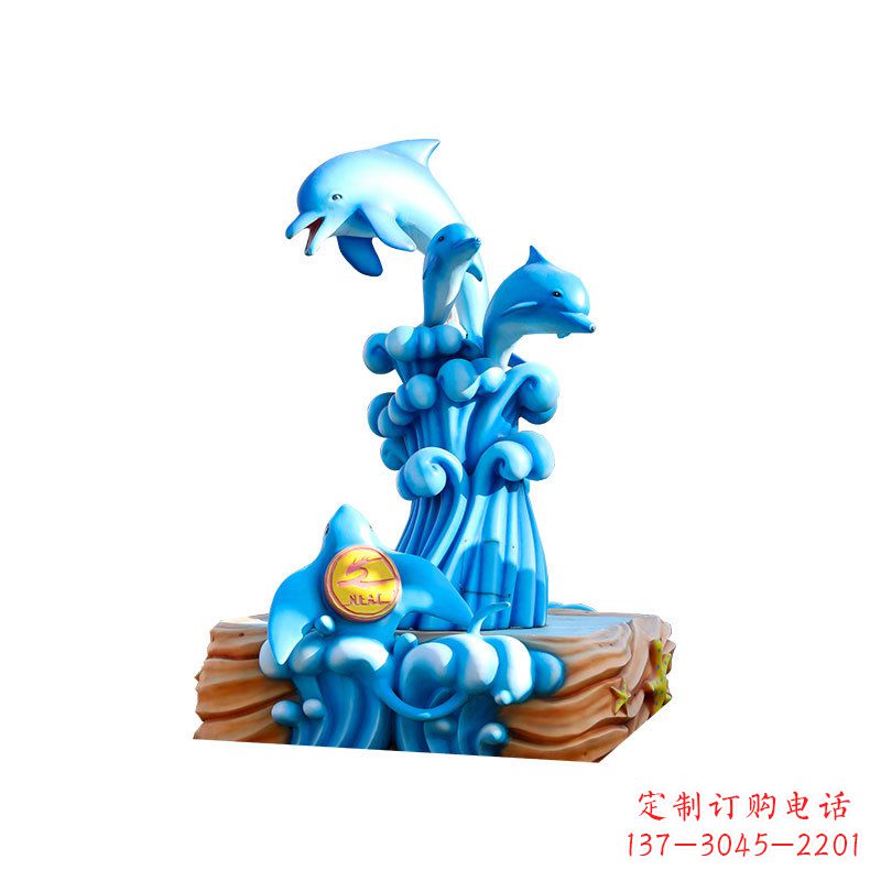 泸州玻璃钢海豚雕塑精美可爱的海洋宝藏