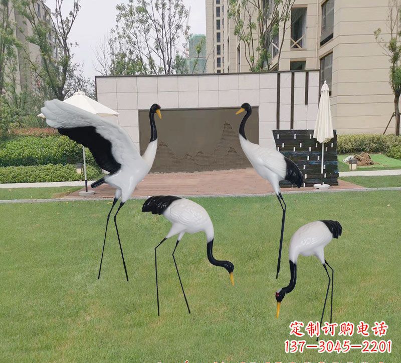 泸州精美玻璃钢仙鹤雕塑