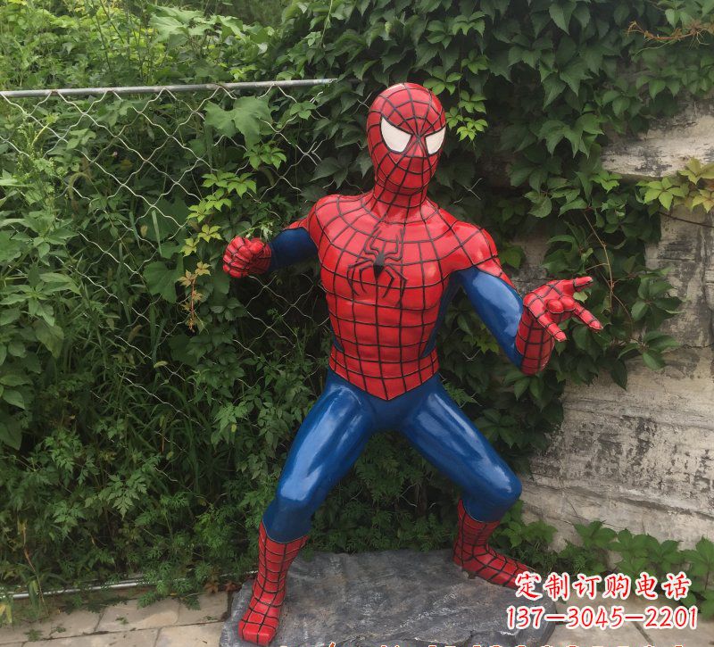 泸州玻璃钢蜘蛛侠一座精致的雕塑