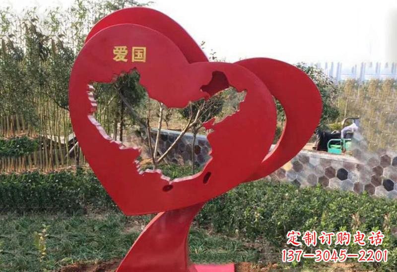 泸州不锈钢爱国镂空中国地图雕塑
