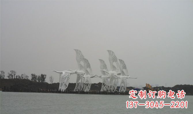 泸州不锈钢白鹭动物雕塑美丽的艺术作品