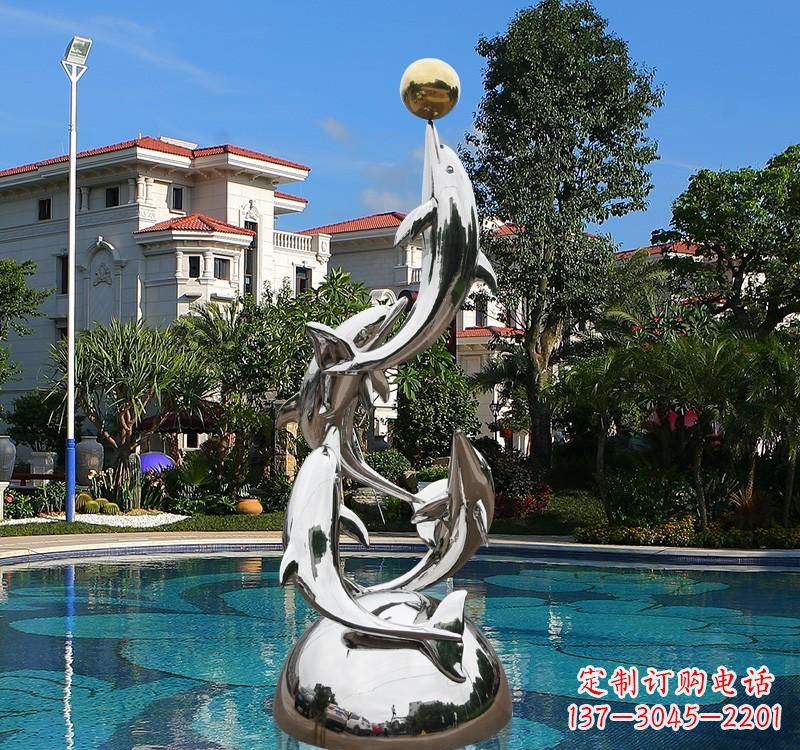 泸州不锈钢海豚雕塑精美绝伦
