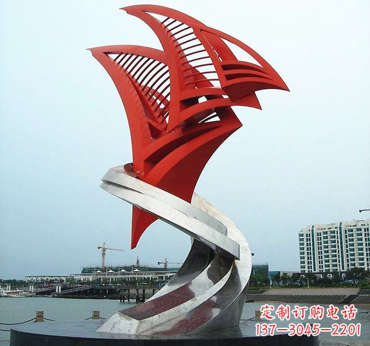 泸州不锈钢彩色帆船雕塑