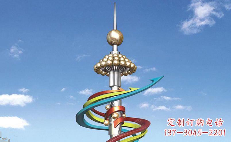 泸州不锈钢飘带彩色雕塑——缤纷空间的艺术美学