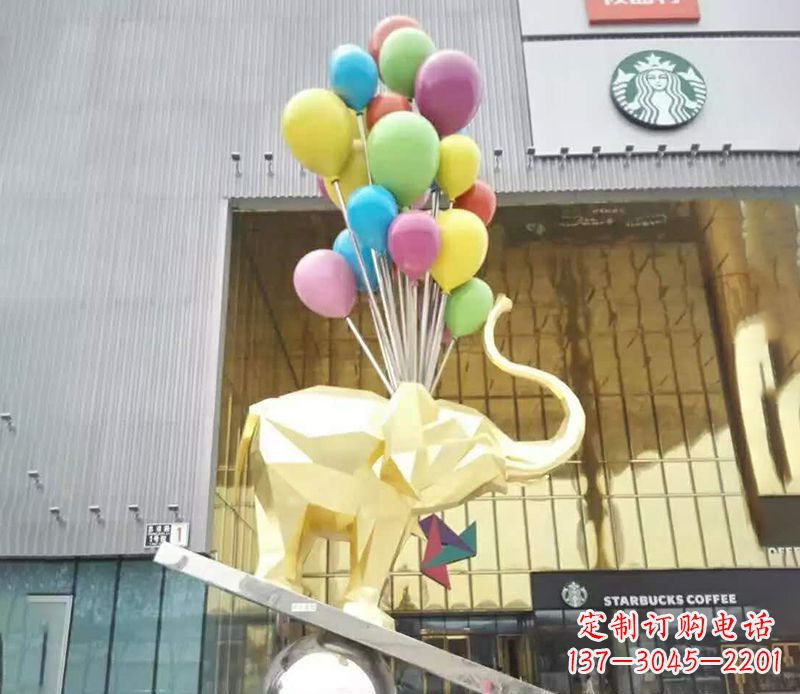 泸州不锈钢踩球的小象雕塑