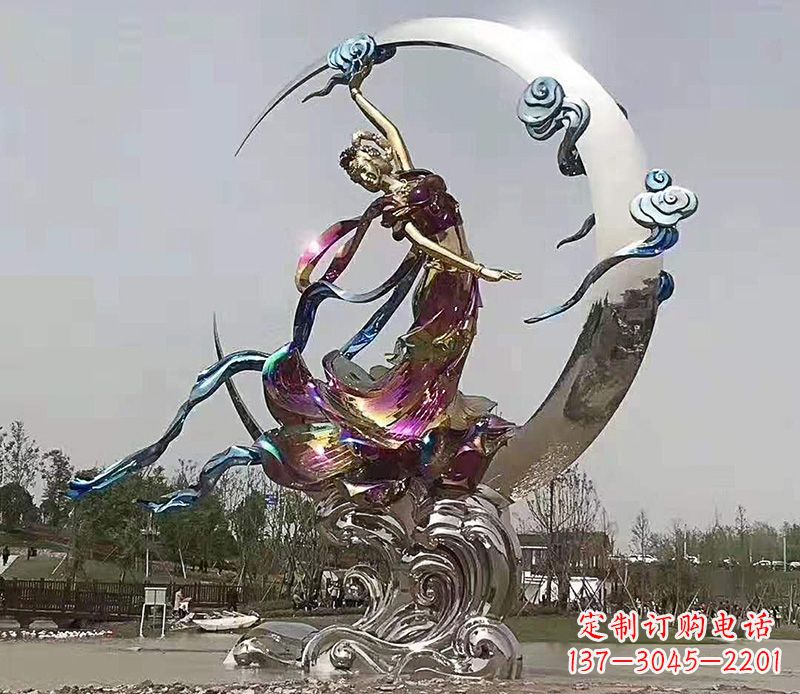 泸州不锈钢嫦娥奔月雕塑