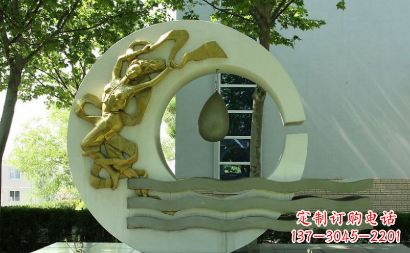 泸州不锈钢嫦娥奔月景观雕塑