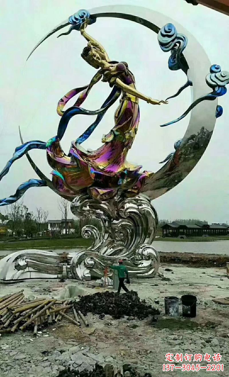 泸州不锈钢嫦娥奔月雕塑