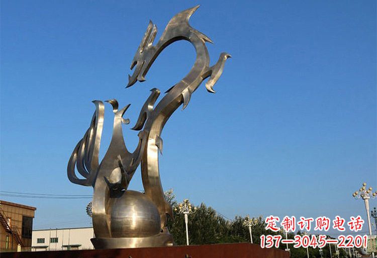 泸州不锈钢龙凤雕塑以艺术传承文化
