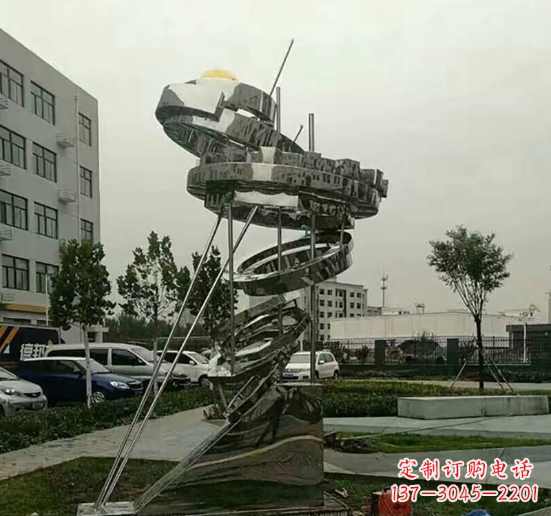 泸州不锈钢戒指雕塑——点缀城市美景