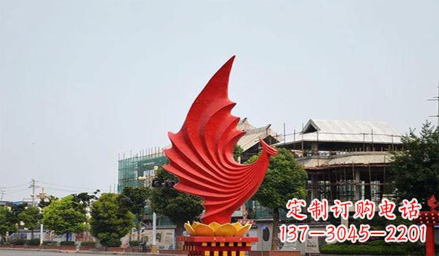 泸州不锈钢凤凰雕塑象征着城市繁荣