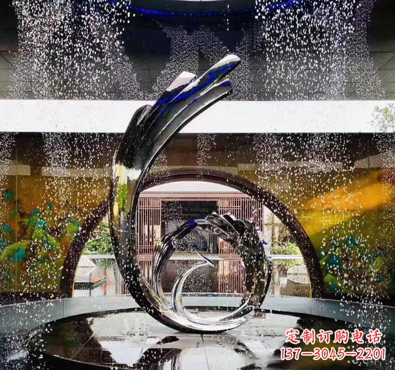 泸州不锈钢城市景观喷泉雕塑美丽而又充满力量