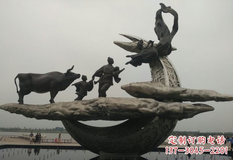 泸州不锈钢牛郎织女雕塑传说中的爱情