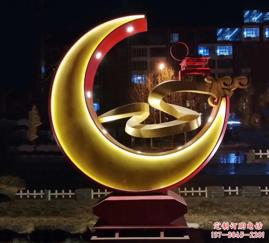 泸州绚丽的不锈钢月亮雕塑
