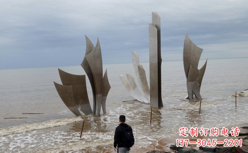 泸州不锈钢船帆海边景观雕塑