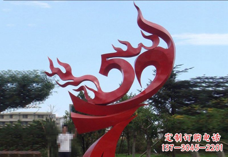 泸州不锈钢凤凰涅槃雕塑——象征着新生