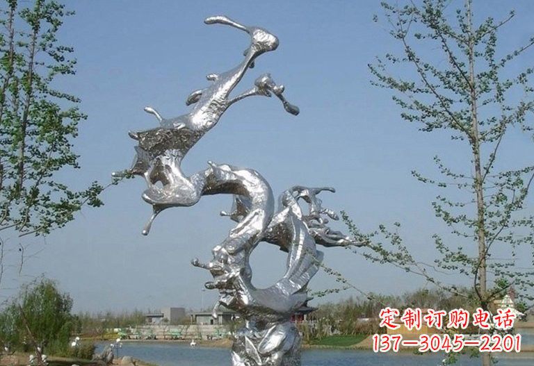 泸州不锈钢蛟龙出海雕塑