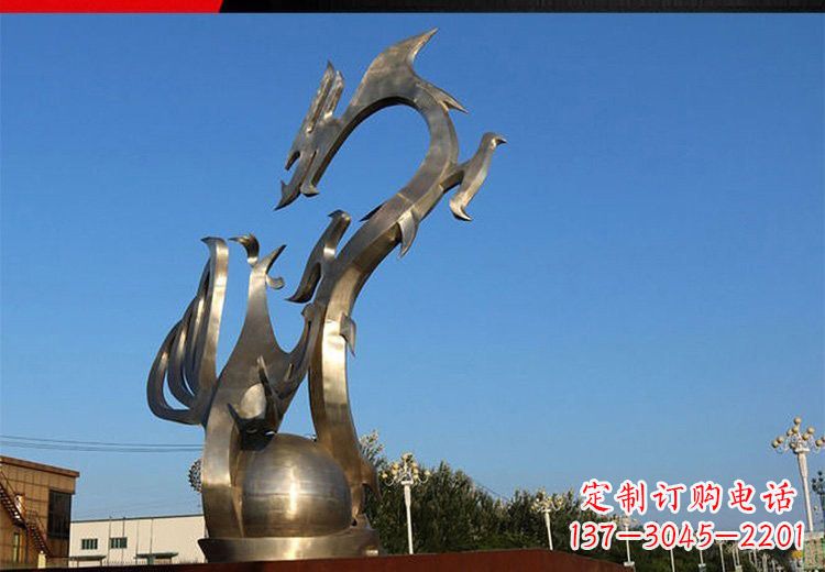 泸州不锈钢龙凤雕塑艺术精美的精品
