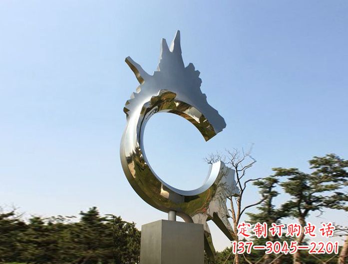 泸州不锈钢抽象龙头雕塑