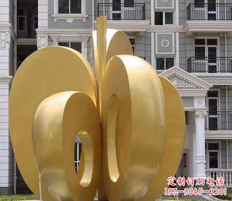 泸州不锈钢苹果雕塑极具视觉震撼力