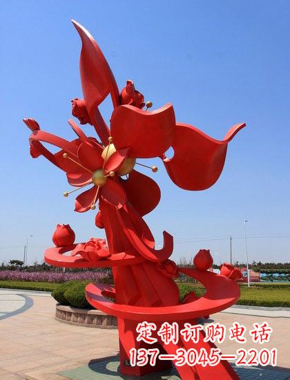 泸州不锈钢石榴花雕塑艺术与美学的完美结合