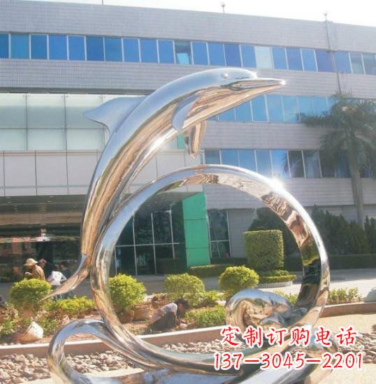 泸州不锈钢海豚雕塑精致而灵动