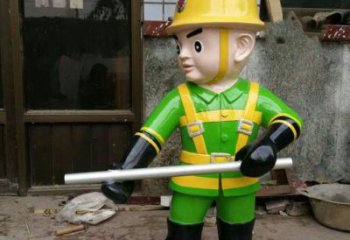 泸州玻璃钢消防员雕塑——让爱与勇气永恒