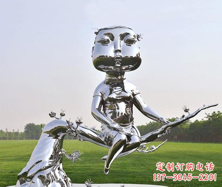 泸州不锈钢树枝上的女孩雕塑