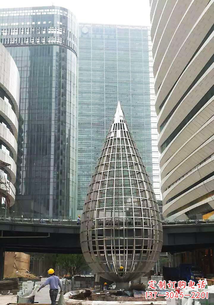 泸州不锈钢大型水滴城市景观雕塑